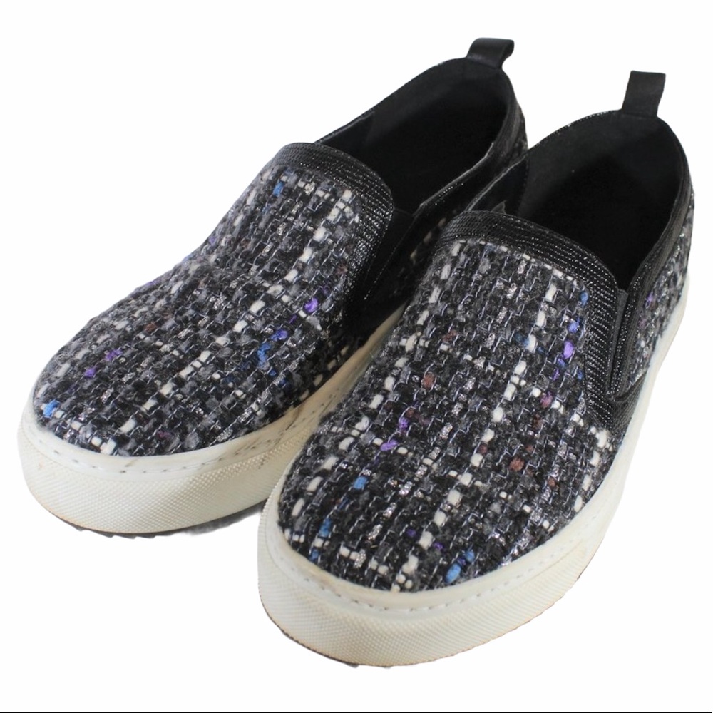 ANNA FIDANZA tweed slip on shoes Size 39